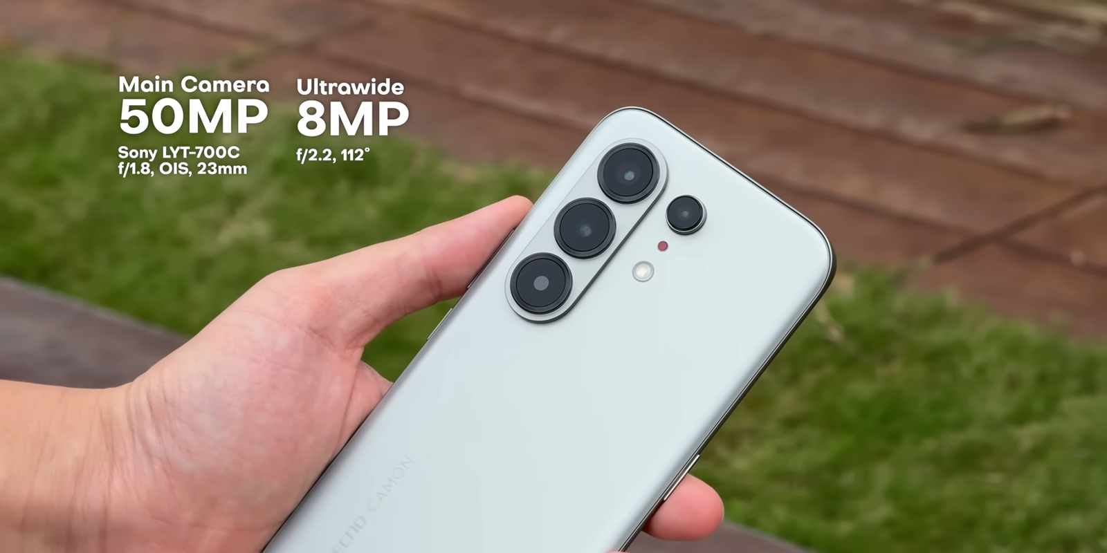 Setup kamera TECNO Camon 50 Pro dengan main camera 50MP Sony LYT-700C f/1.8 dan ultrawide 8MP