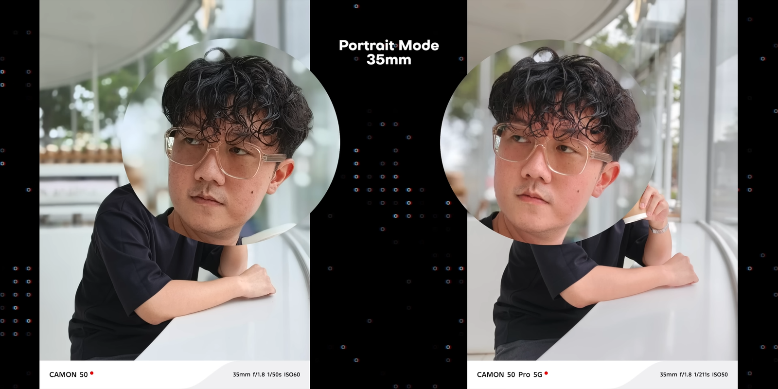 Perbandingan portrait mode 35mm Camon 50 vs Camon 50 Pro
