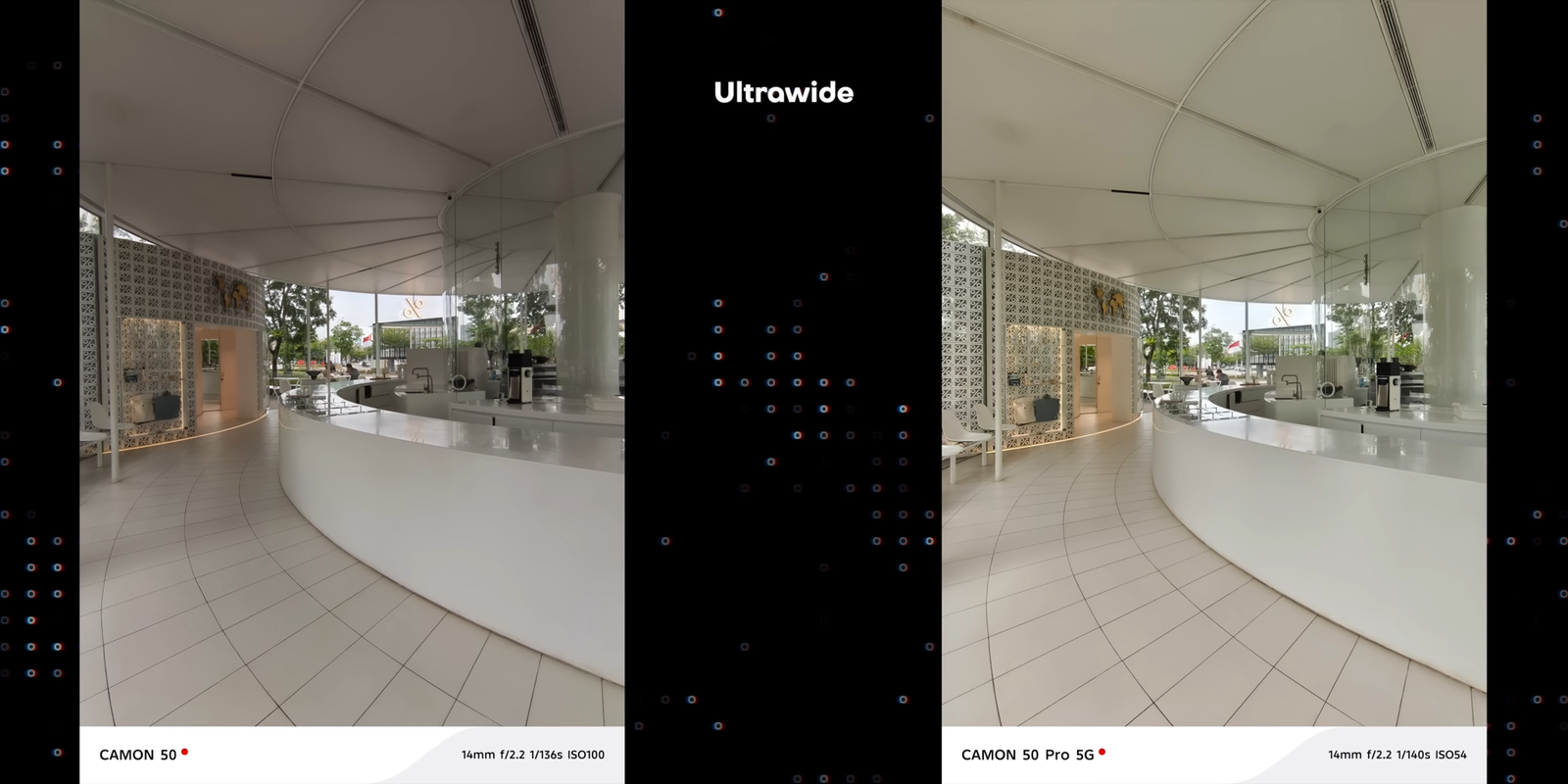 Perbandingan ultrawide Camon 50 vs Camon 50 Pro di kondisi indoor