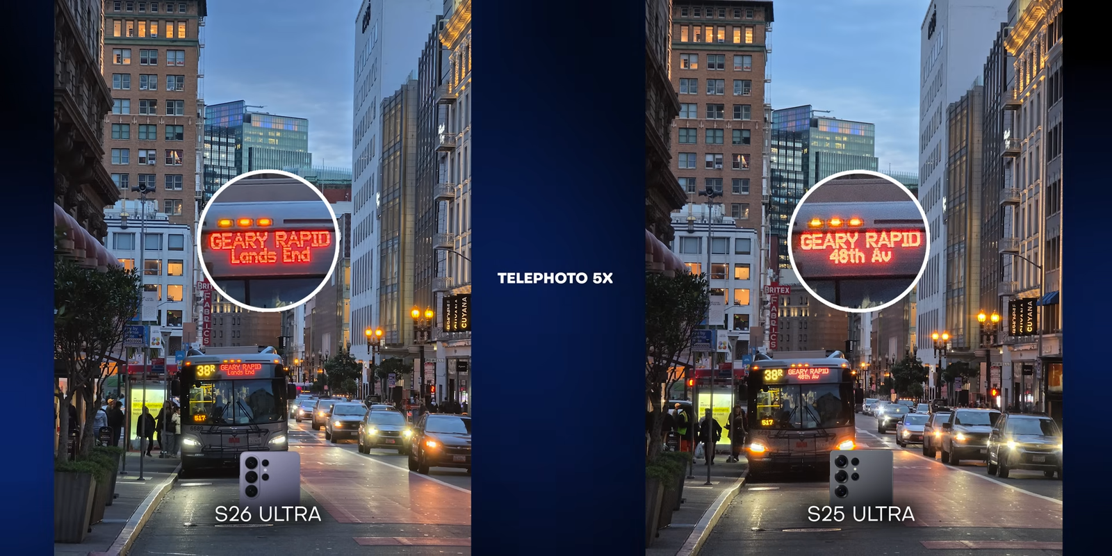 Perbandingan telephoto 5x S26 Ultra vs S25 Ultra kondisi siang